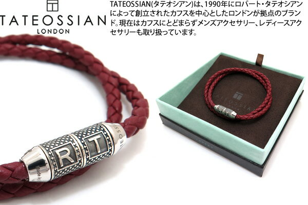 TATEOSSIAN ^eIVA LEATHER SILVER LUCKY ME RED BRACELET U[ Vo[bL[~[uXbgibhj yuhz