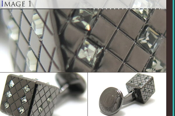 【2020AWモデル】TATEOSSIAN タテオシアン CRYSTAL SW DICE GUNMETAL & BLACK DIAMOND CUFFLINKS　クリスタル ダイススワロフスキーカフス（ガンメタル＆ブラックダイヤモンド）【送料無料】【カフスボタン　カフリンクス】【ブランド】