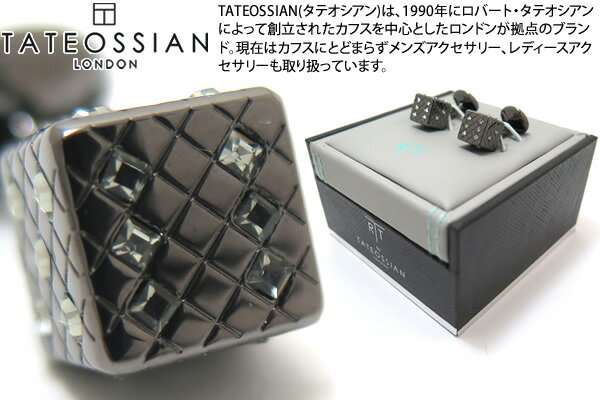 【2020AWモデル】TATEOSSIAN タテオシアン CRYSTAL SW DICE GUNMETAL & BLACK DIAMOND CUFFLINKS　クリスタル ダイススワロフスキーカフス（ガンメタル＆ブラックダイヤモンド）【送料無料】【カフスボタン　カフリンクス】【ブランド】