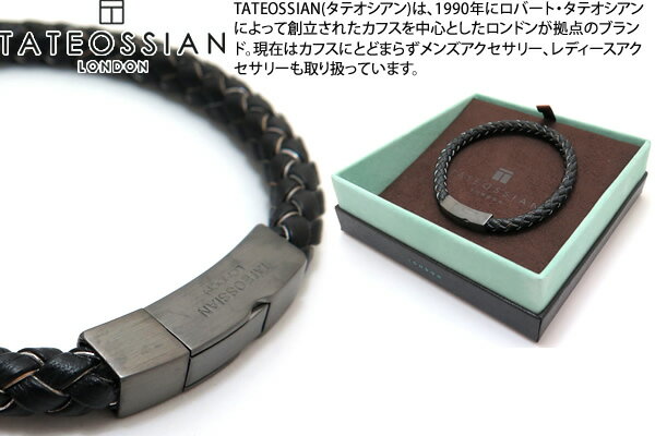 TATEOSSIAN ^eIVA LEATHER SILVER CLICK TOCCO MATTE BLACK RHODIUM, BLACK & GREY BRACELET U[Vo[NbNgbRuXbgi}bgubNWE&ubN&O[j yzyuhz