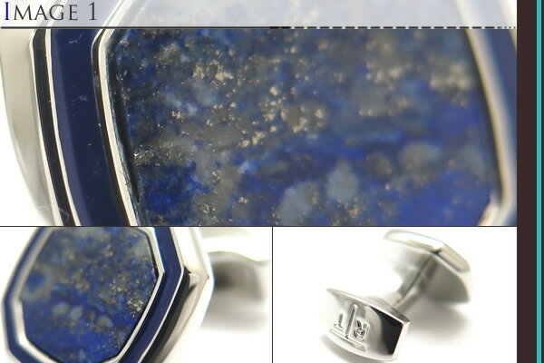 【2021SSモデル】TATEOSSIAN タテオシアン BUSINESS OCTAGON SEMI-PRECIOUS RHODIUM ＆ LAPIS CUFFLINKS　ビジネス オクタゴン半貴石カフス（ロジウム＆ラピスラズリ）【タテオシアン正規取扱】【送料無料】【カフスボタン　カフリンクス】