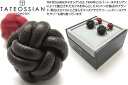 TATEOSSIAN タテオシアン LEATHER NODO PELLE RHODIUM & BROWN AND RED CUFFLINKS　ノードペッレレザーカフス（ブラウン&レッド） 【送料無料】【カフスボタン　カフリンクス】【ブランド】