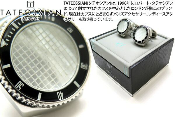 タテオシアン(カフス) TATEOSSIAN タテオシアン MECHANICAL ROLLO BLACK ENAMEL WITH WHITE MOP CUFFLINKS　メカニカル ロロカフス（ブラックエナメル、白蝶貝）