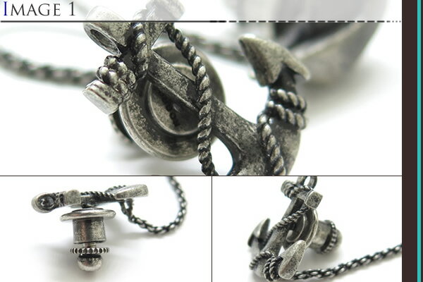 TATEOSSIAN タテオシアン BOAT & ANCHOR PINS　ボート＆アンカーピンズ（銀古美仕上げ） 【送料無料】【ラペルピン スタッズ】【ブランド】
