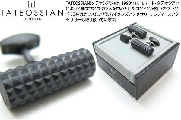 タテオシアン(カフス) 【2022AWモデル】TATEOSSIAN タテオシアン BUSINESS DIAMOND GIZA CYLINDER GUNMETAL CUFFLINKS　ビジネス ダイヤモンドギザシリンダーカフス（ガンメタル） 【送料無料】【カフスボタン　カフリンクス】