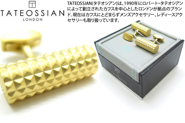 タテオシアン(カフス) 【2022AWモデル】TATEOSSIAN タテオシアン BUSINESS DIAMOND GIZA CYLINDER YELLOW GOLD CUFFLINKS　ビジネス ダイヤモンドギザシリンダーカフス（イエローゴールド） 【送料無料】【カフスボタン　カフリンクス】