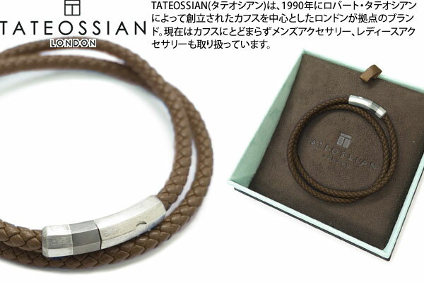 ڴָݥ10ܡTATEOSSIAN ƥ SILVER OCTAGON CLICK PELLE LEATHER BROW...