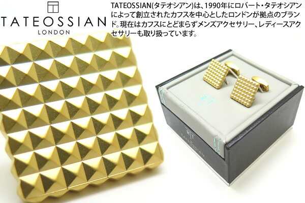 タテオシアン(カフス) 【2023AWモデル】TATEOSSIAN タテオシアン BUSINESS DIAMOND GIZA SQUARE YELLOW GOLD CUFFLINKS　ビジネス ダイヤモンドギザスクウェアカフス（イエローゴールド）【送料無料】【カフスボタン　カフリンクス】