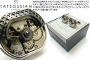 TATEOSSIAN タテオシアン SILVER TONNEAU SKELETON RHODIUM, BLACK RHODIUM & SAPPHIRE (0.03cts) CUFFLINKS　トノースケルトンシルバーカフス（ロジウム、ブラックロジウム&サファイア）　世界限定300セット【ブランド】