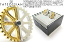 TATEOSSIAN タテオシアン MECHANICAL PUZZLE GEAR RHODIUM & YELLOW GOLD WITH BLACK SPINEL...
