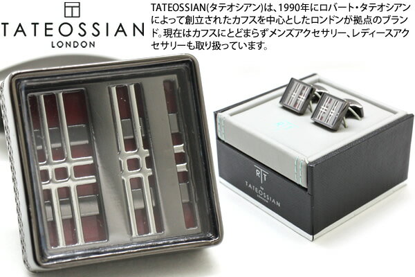【期間限定ポイント12倍】【2026SSモデル】TATEOSSIAN タテオシアン PRINCE OF WALES TWEED GUNMETAL & RED ENAMEL CUFFLINKS　プリンスオブウェールズツイードカフス（ガンメタル＆レッドエナメル）【送料無料】【カフスボタン　カフリンクス】【ブランド】