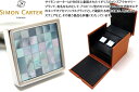 SIMON CARTER サイモンカーター SMALL SQUARE CHEQUER BLUE MOP CUFFLINKS スモールスクエアチェッカーカフス(青蝶貝)【カフスボタン　カフリンクス】 父の日