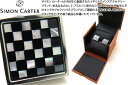 サイモン・カーター(カフス) SIMON CARTER サイモンカーター SMALL SQUARE CHEQUER ONYX & MOP CUFFLINKS スモールスクエアチェッカーカフス(オニキス＆白蝶貝)【カフスボタン　カフリンクス】