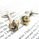 Simple 2500 GOLD MESH KNOT CUFFLINKS　ゴール