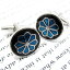 Simple 2500 BLOSSOM ROUND BLUE & BLACK CUFFLINKS֥å饦ɥե(֥롼֥å)ڥեܥ󡡥ե󥯥