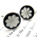 Simple 2500 BLOSSOM ROUND WHITE & BLACK CUFFLINKS ブロッサムラウンドカフス(ホワイト＆ブラック)