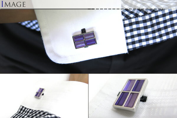 Simple 2500 PARTITION PURPLE CUFFLINKS パーティションパープルカフス【カフスボ...