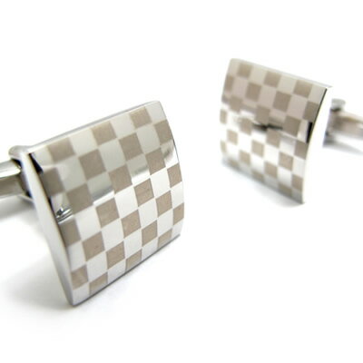 【スーパーSALE期間限定価格】Simple 2500 CHECK CUFFLINKS チェック カフス【カフスボタン カフリンクス】