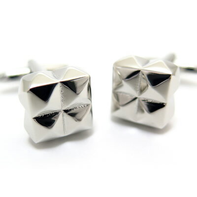 Simple 2500 SQUARE PYRAMID PATTERN CUFFLINKS スクエアピラミッドパターンカフス