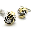 Simple 2500 GOLD & SILVER SOFT KNOT CUFFLINKS　ゴールド＆シルバーソフト結カフス【カフスボタン　カフリンクス】