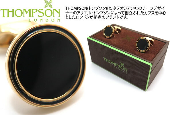 THOMPSON gv\ TH TAMBOR YELLOW GOLD & ONYX CUFFLINKS ^o[JtXiCG[S[hIjLXjygv\K戵zyzyJtX{^@JtNXzyuhz