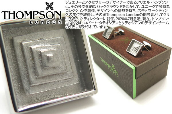 THOMPSON トンプソン TH CONCAVE ILLUSION SQUARE RHODIUM CUFFLINKS　コンケーブイリュージョンスクウェアカフス（ロジウム） 父の日