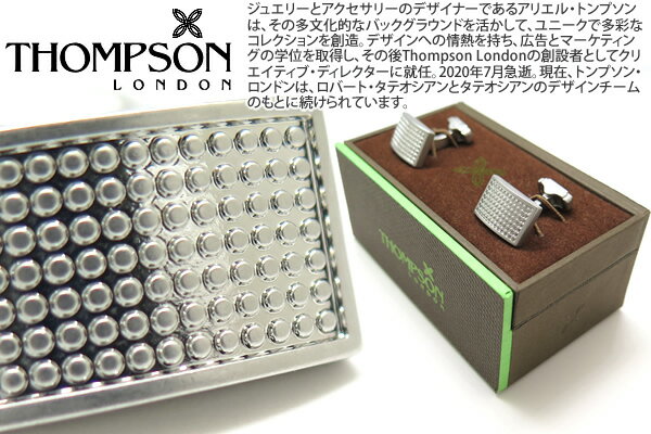 THOMPSON トンプソン TH SATIN DOT CURVE RHOIDIUM CUFFLINKS　サテンドットカーブカフス（ロジウム） 父の日