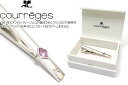 courreges クレージュ MATTE & PURPLE STONE TIE BAR マット&パープルストーンタイバー【メール便不可】タイバー タイピン タイクリップ 父の日