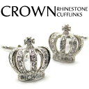 VALUE3500 CROWN RHINESTONE CUFFLINKS 王冠ラインストーンカフス  父の日