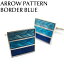 VALUE3500 ARROW PATTERN BORDER BLUE CUFFLINKS ѥܡե(֥롼)ڥեܥ󡡥ե󥯥 