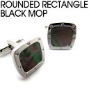 VALUE3500 ROUNDED RECTANGLE BLACK M.O.P. SHELL CUFFLINKS ラウンデッド レクタングル ブラックM.O.P. シェルカフス  父の日