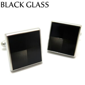 VALUE3500 BLACK GLASS CUFFLINKS ブラックグラスカフス【カフスボタン　カフリンクス】