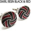 VALUE3500 SWIRL RESIN BLACK & RED CUFFLINKS スウィルレジンカフス（ブラック&レッド） 父の日