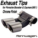 Rennwagen Exhaust Tips for Porsche Boxster Cayman CHROME FINISH