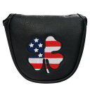 ★CRAFTSMANクラフトマン マレットパターカバー 2ボール ゴルフヘッドカバー PUTTER COVER マグネット式 アメリカ風/ラッキークローバー