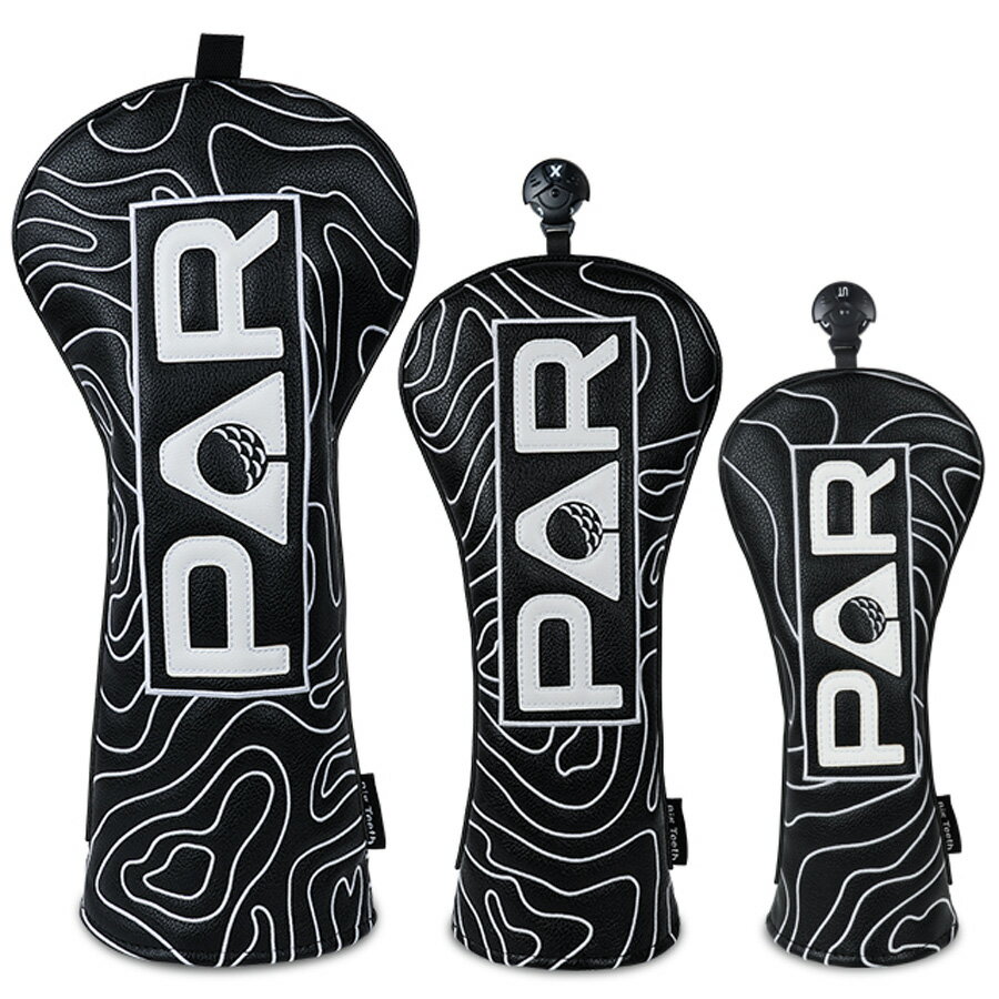 Big Teeth ゴルフクラブヘッドカバー ドライバー用/フェアウェイウッド用/ユーティリティー用 刺繍 高..