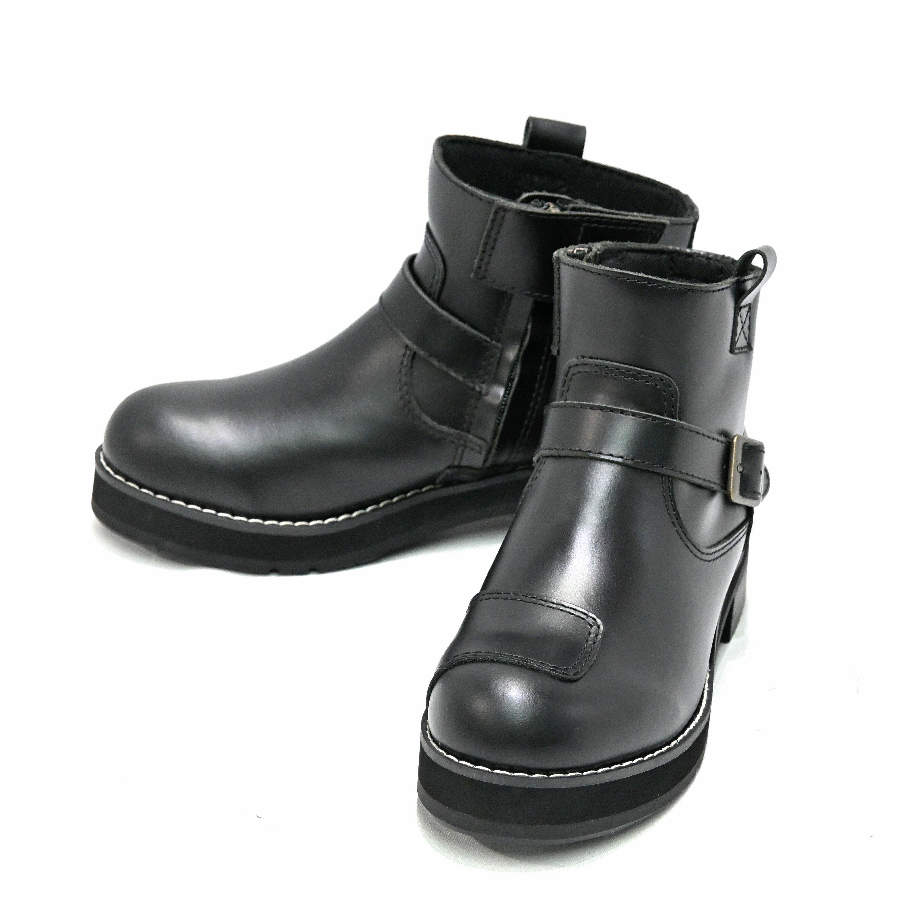 ワイルドウィング 厚底ピジョン エンジニア ショート 本革 バイクブーツ ■メーカー公式■ 【ブラック 】 平日11:30までのご注文で即日出荷 【到着後レビューでサイズ交換1回無料】 普段履き 初心者 シフトチェンジ 操作性 アフターサポート