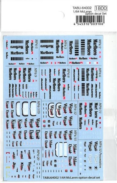 1/64 McLaren option decal set