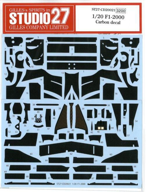 1/20 F1-2000 carbon decal (T社1/20 F1-2000 対応)