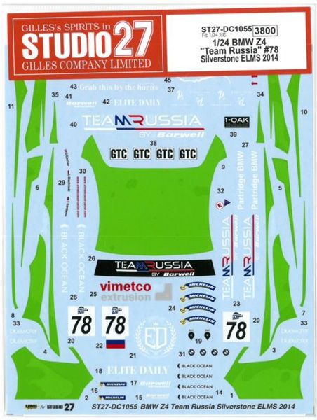 1/24 BMW Z4 "Team Russia" #78 Silverstone ELMS 2014 (F社1/24対応)