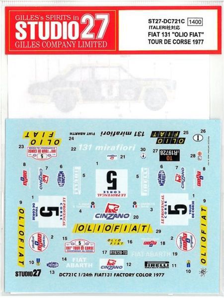 1/24 FIAT 131 OLIO FIAT TOUR DE CORSE 039 77 (イタレリ社対応）