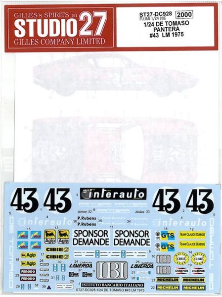 乐天商城 - 1/24　DE　TOMASO　PANTERA　＃43　LM　1975　（F社1/24対応）