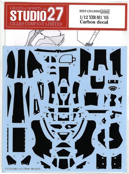 1/12 YZR-M1 '05 Carbon decal (T社1/12 YZR-M1 2005対応）