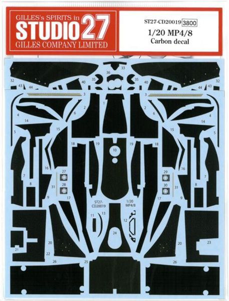 1/20 MP4/8 Carbon decal (T社1/20 対応）