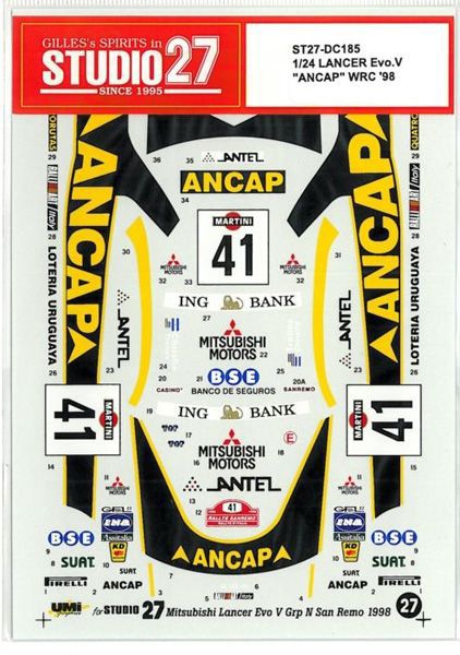 1/24 LANCER　 Evo.V "ANCAP" SANREMO '98