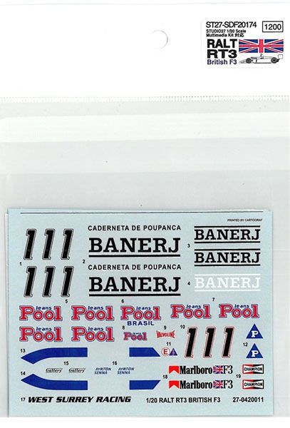 1/20ラルトRT3イギリスF3 '83