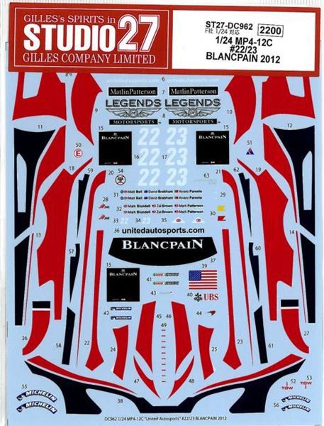 1/24 MP4/12C #22/23 BLANCPAIN 2012 (F1/24Ήj