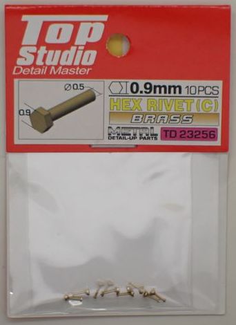 Rakuten - HEX RIVET(C) 0.9mm 10PCS DETAIL-UP PARTS(BRASS)【トップスタジオ TopStudio TD23256】