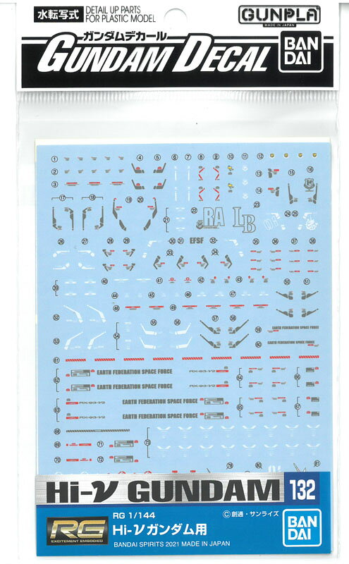 ガンダムデカール No.132 RG 1/144 Hi-νガンダム用【バンダイ ガンプラ】