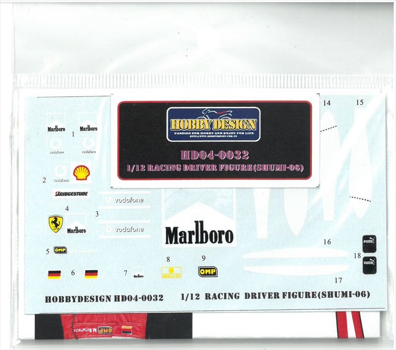 1/12 RACING DRIVER Figure Decal (SHUMI-2006)�ڥۥӡ��ǥ����� HD04-0032��
